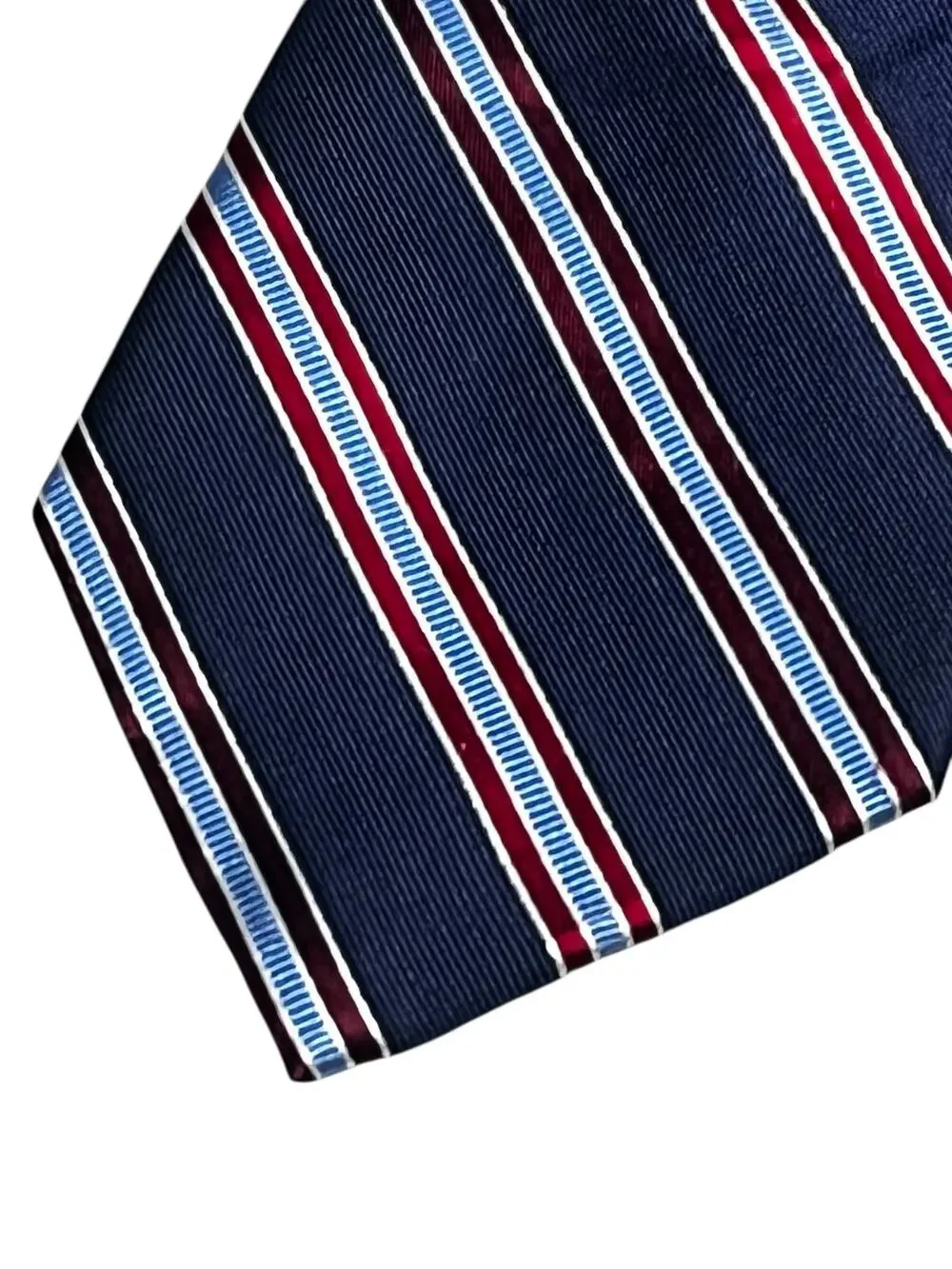 Nautica 100% Silk men’s tie Navy Red striped